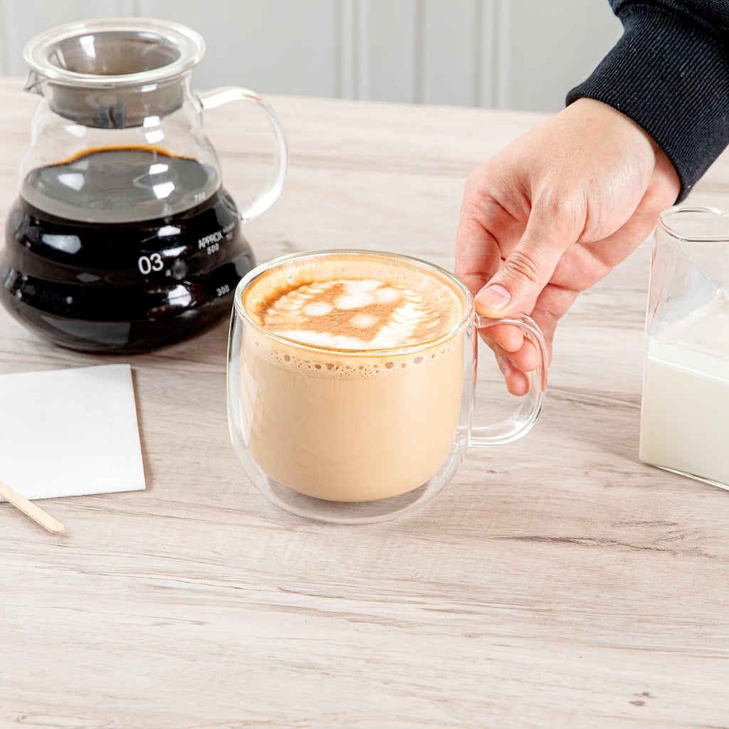 Restaurantware 17 oz Professional Glass Coffee Mug, 2 Pack