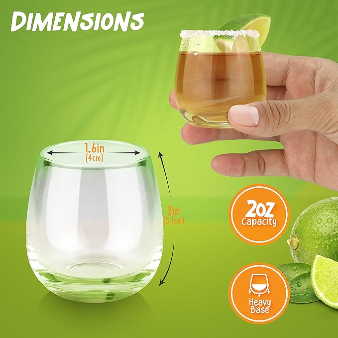 Dobaccio Cool Shot Glasses Set, 2 oz, 6 pcs