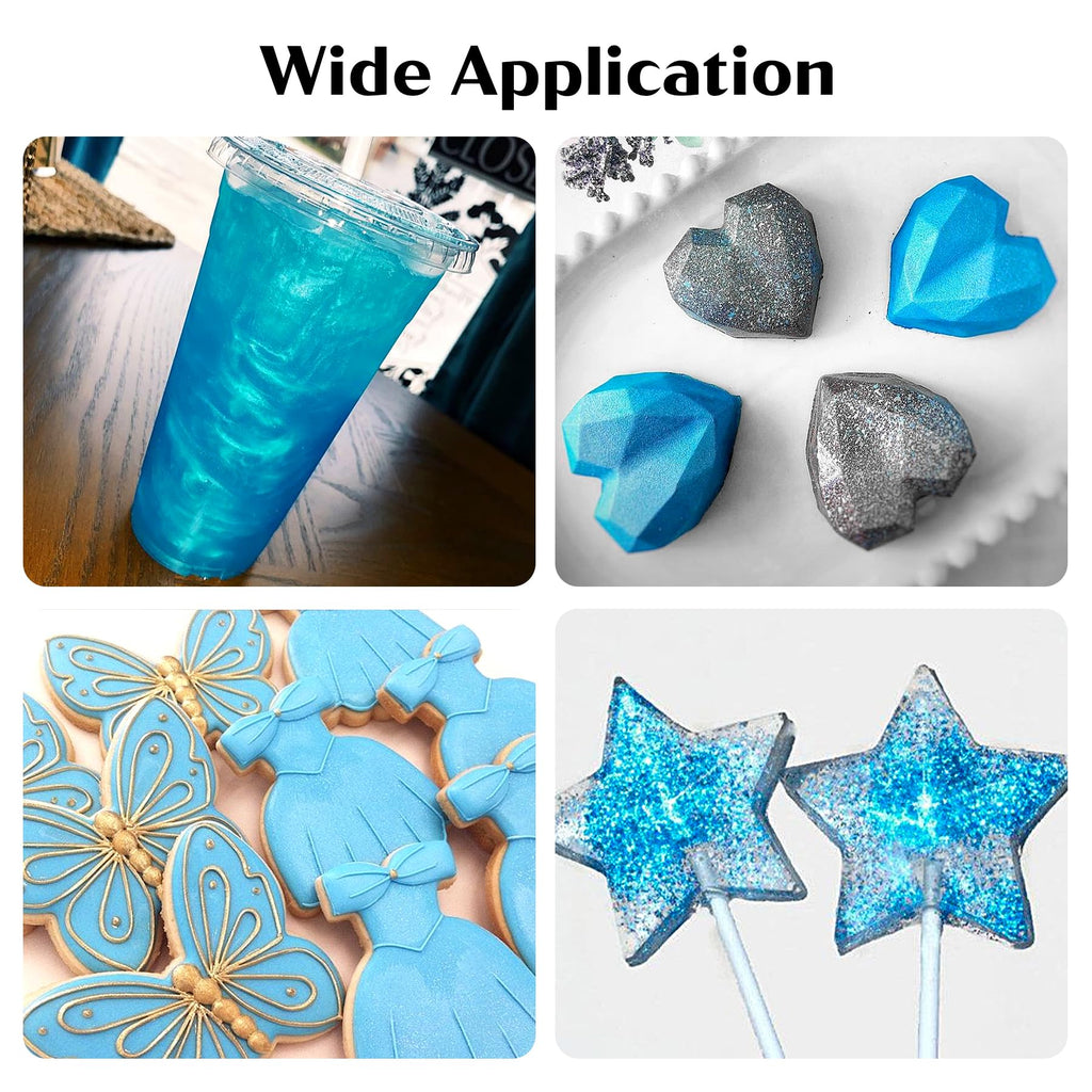 Blue Edible Glitter – 6g Luster Dust Drink Glitter, Food Grade Shimmer Powder for Cocktails, Cakes, Beverages, Chocolate & Candy