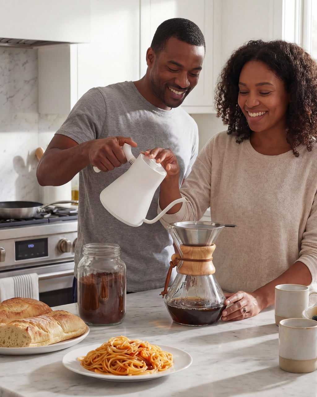 AGOGO Pour Over Coffee Maker Set, 28oz Diamond Style, 304 Stainless Filter