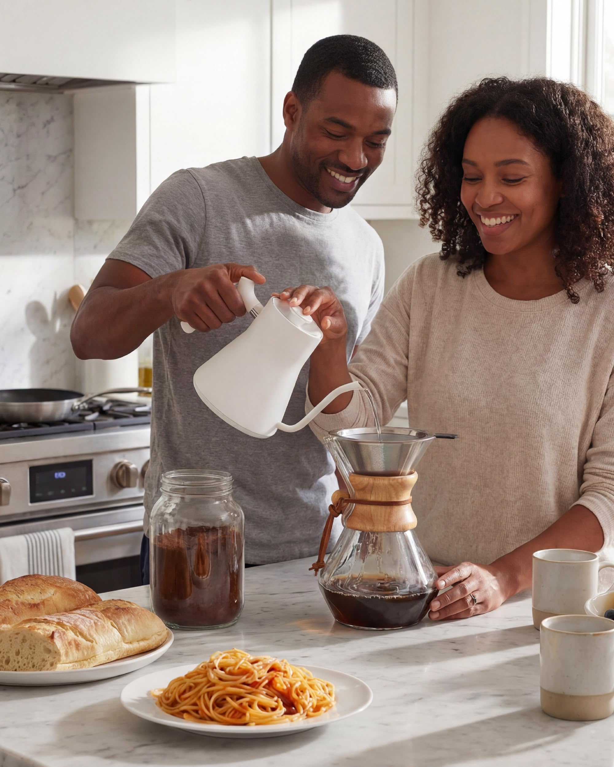 AGOGO Pour Over Coffee Maker Set, 28oz Diamond Style, 304 Stainless Filter