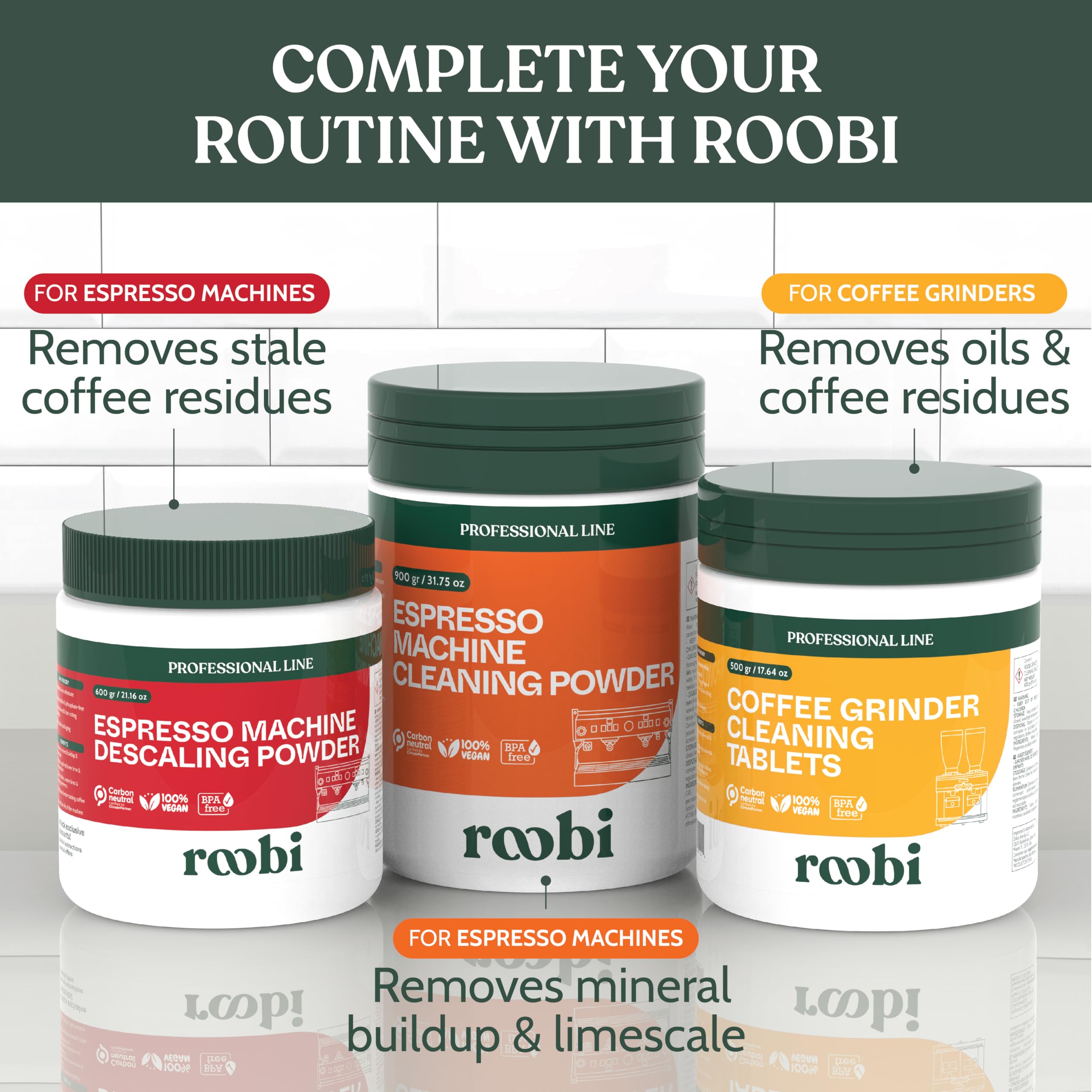 Roobi Professional Coffee Grinder Cleaning Tablets