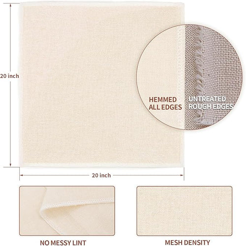 12Pcs Unbleached Cheese Cloths for Straining 20x20Inch Reusable Value Pack