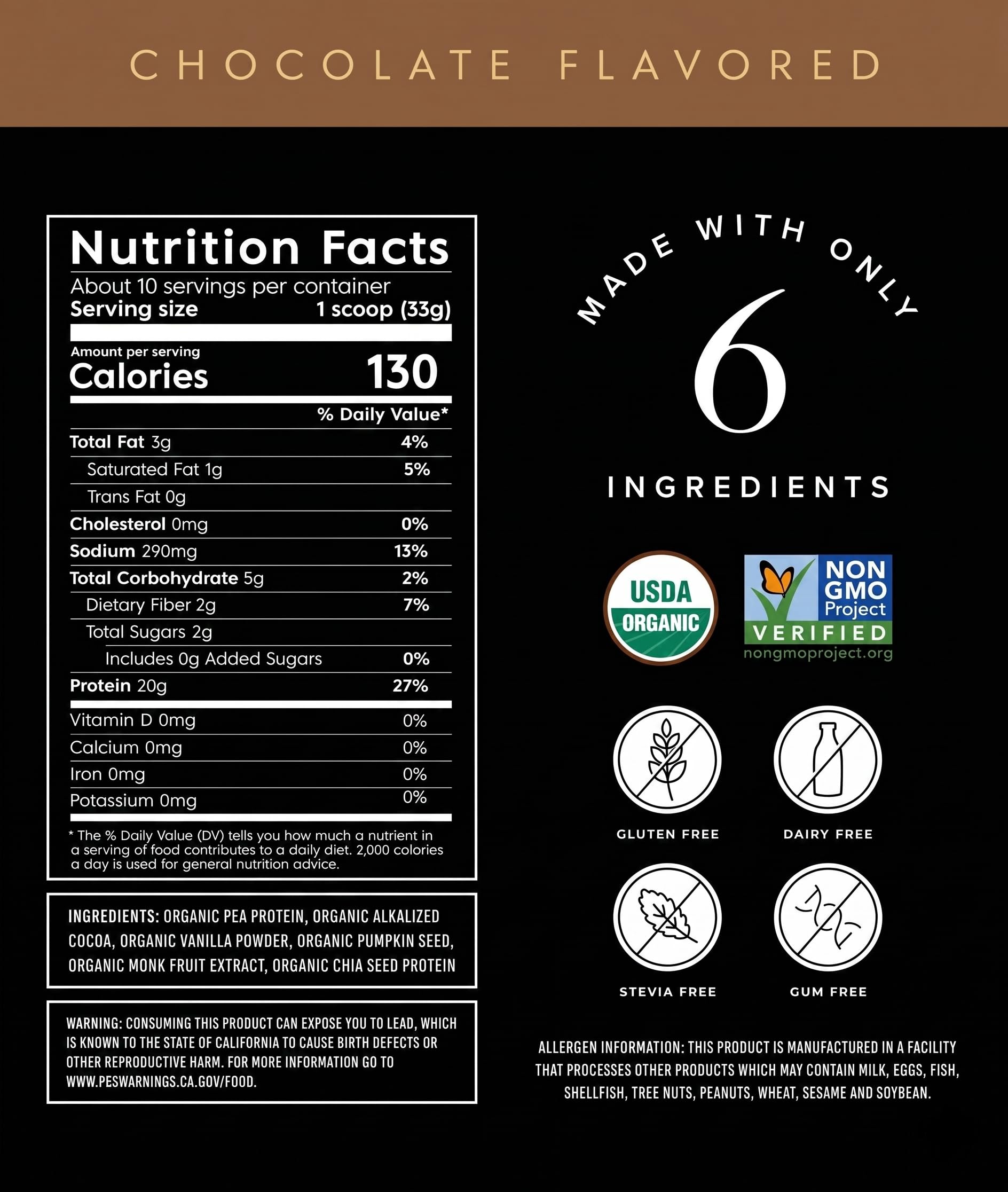 Truvani Organic Plant Based Protein Powder | Banana Cinnamon | 10 Servings