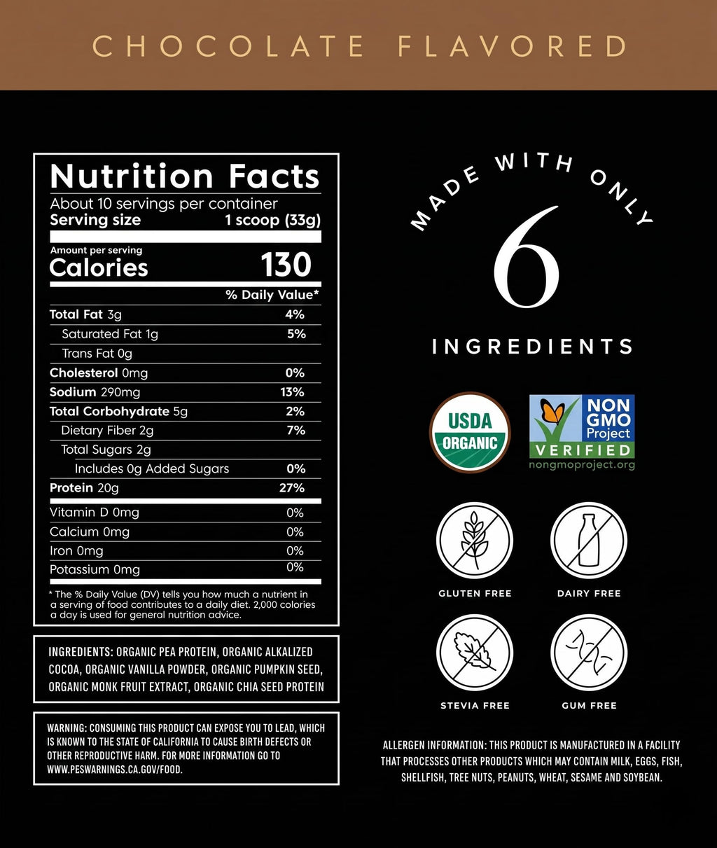 Truvani Organic Plant Based Protein Powder | Banana Cinnamon | 10 Servings