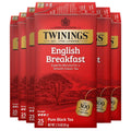 Twinings Decaffeinated English Breakfast Black Tea Individually Wrapped Bags, 25 Count (Pack of 6), Flavourful, Robust, Enjoy Hot or Iced, 150 Teabags