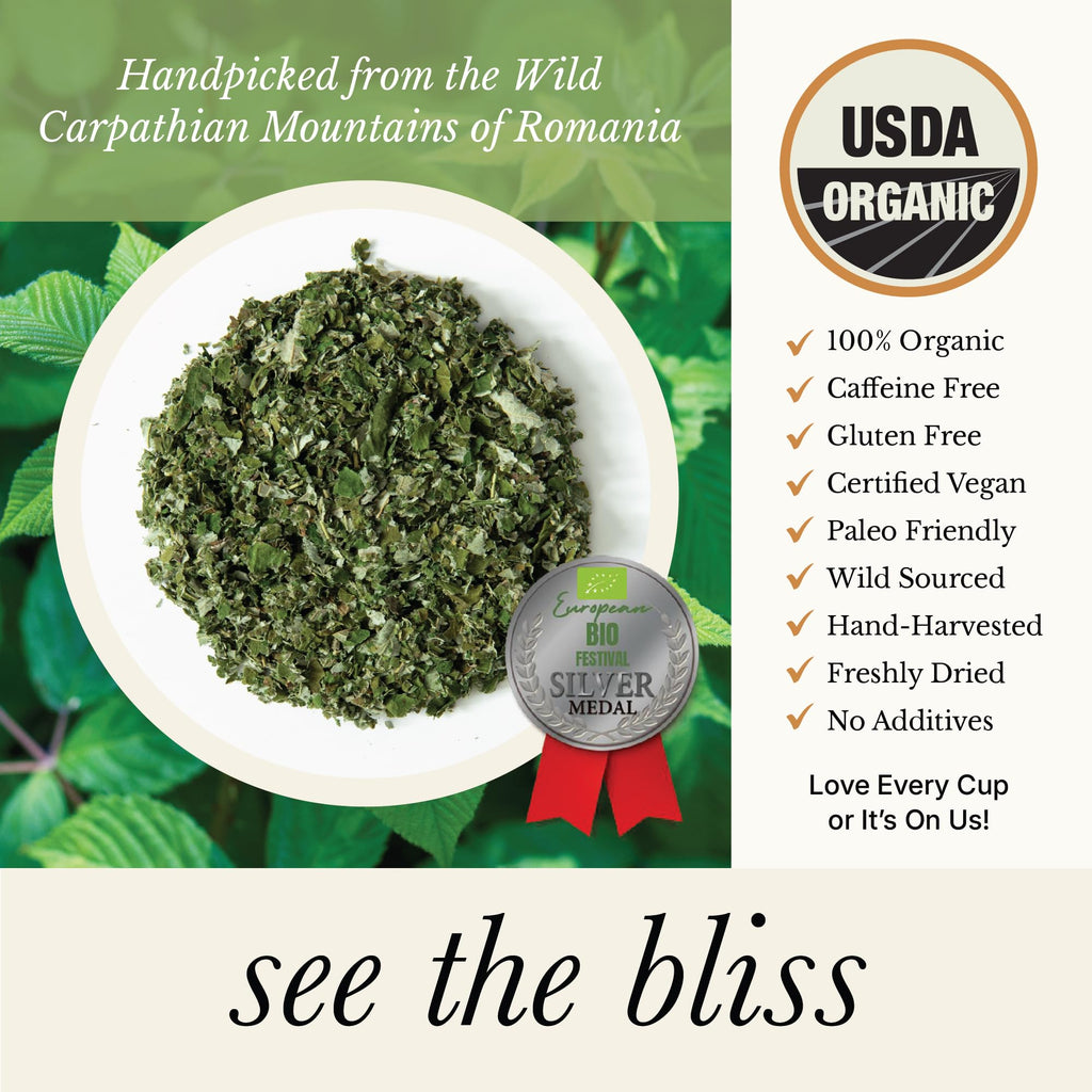 Wild Bliss Organic Red Raspberry Leaf Tea for Pregnancy and Menstrual Support - Loose Leaf Herbal Tea - 1.76 Oz - 25 Servings