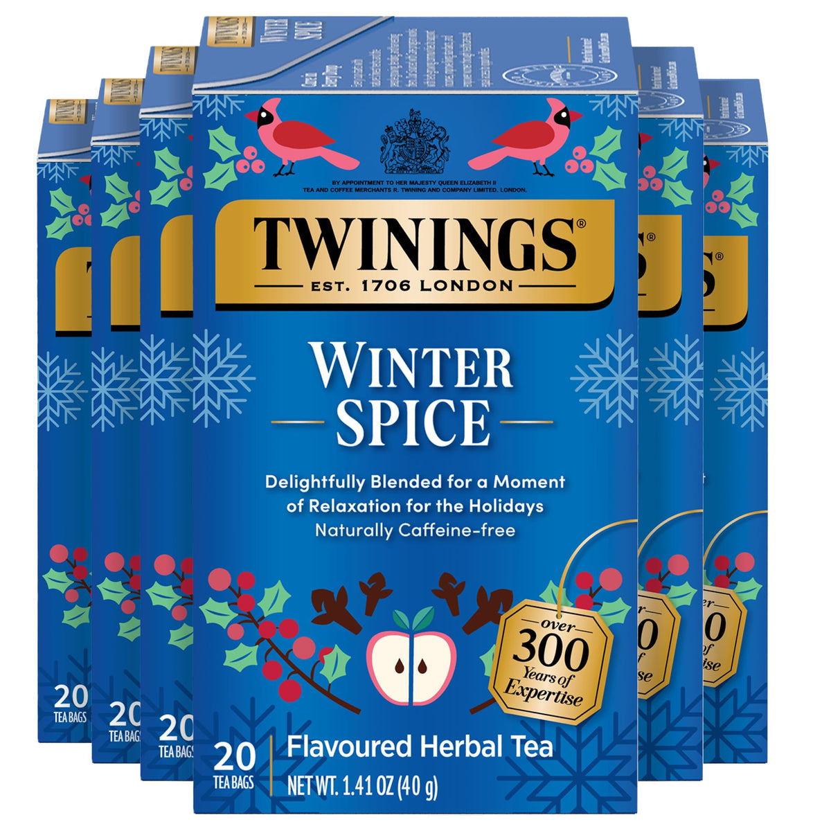 Twinings English Breakfast Black Tea Individually Wrapped Bags, 20 Count (Pack of 6), Flavourful, Robust, Caffeinated, Enjoy Hot or Iced, 120 Teabags