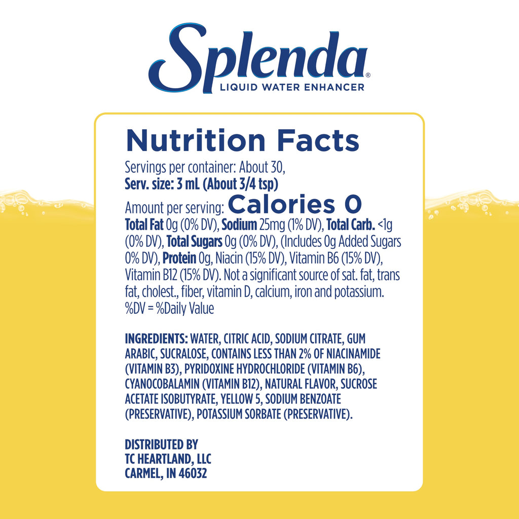 SPLENDA Liquid Water Enhancer Drops, Lemonade, 3.11 Fl Oz, 2 Pack
