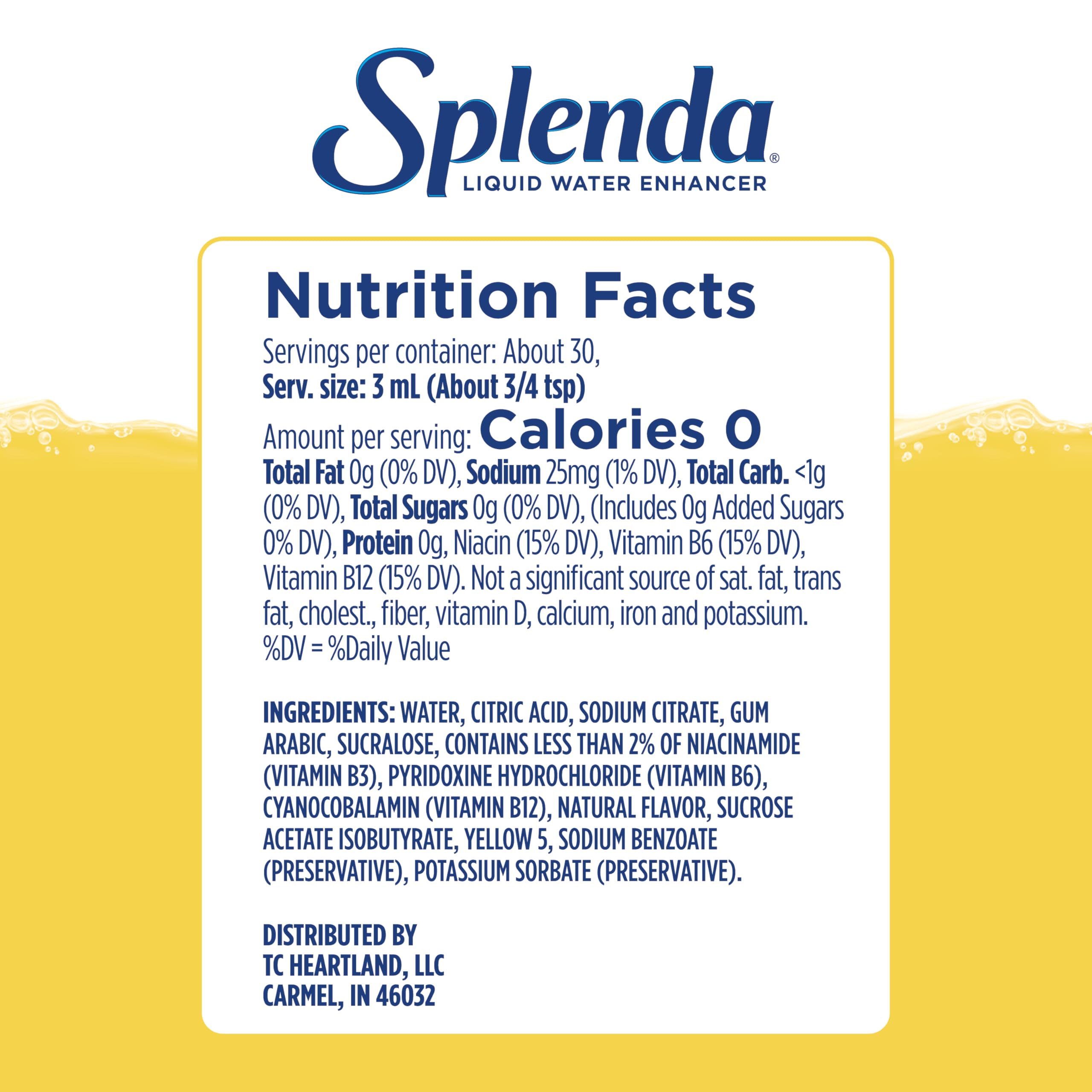 SPLENDA Liquid Water Enhancer Drops, Lemonade, 3.11 Fl Oz, 2 Pack