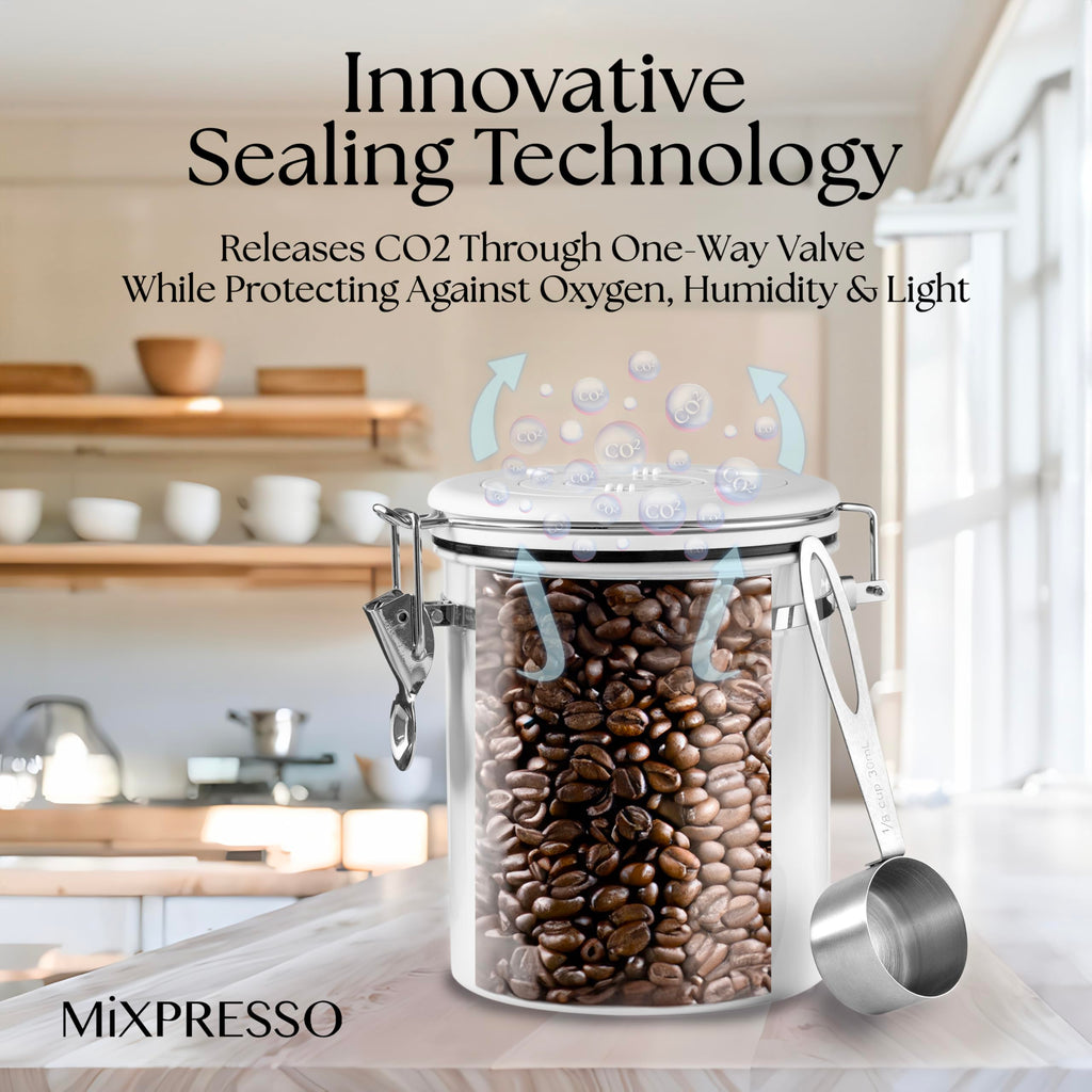 Mixpresso Coffee Canister, Airtight Coffee Bean Storage Container 16oz