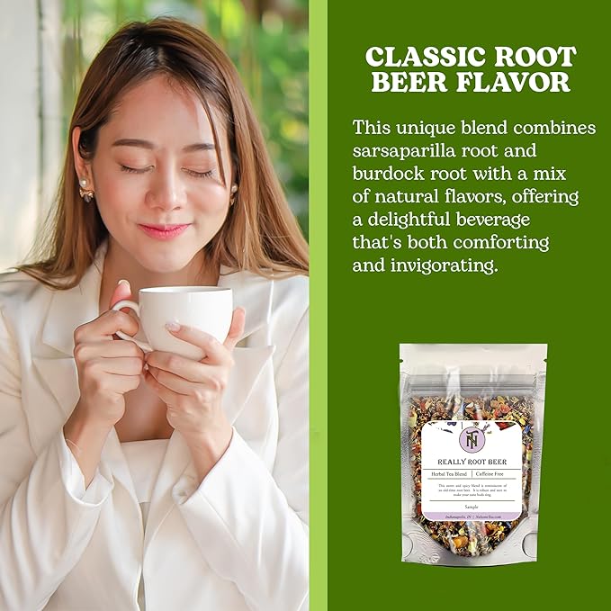 Nelson's Tea Really Root Beer - Sarsaparilla Root Herbal Loose Leaf Tea; Blend of Flavors like Sarsaparilla, Sassafras Burdock, and More! - Sample