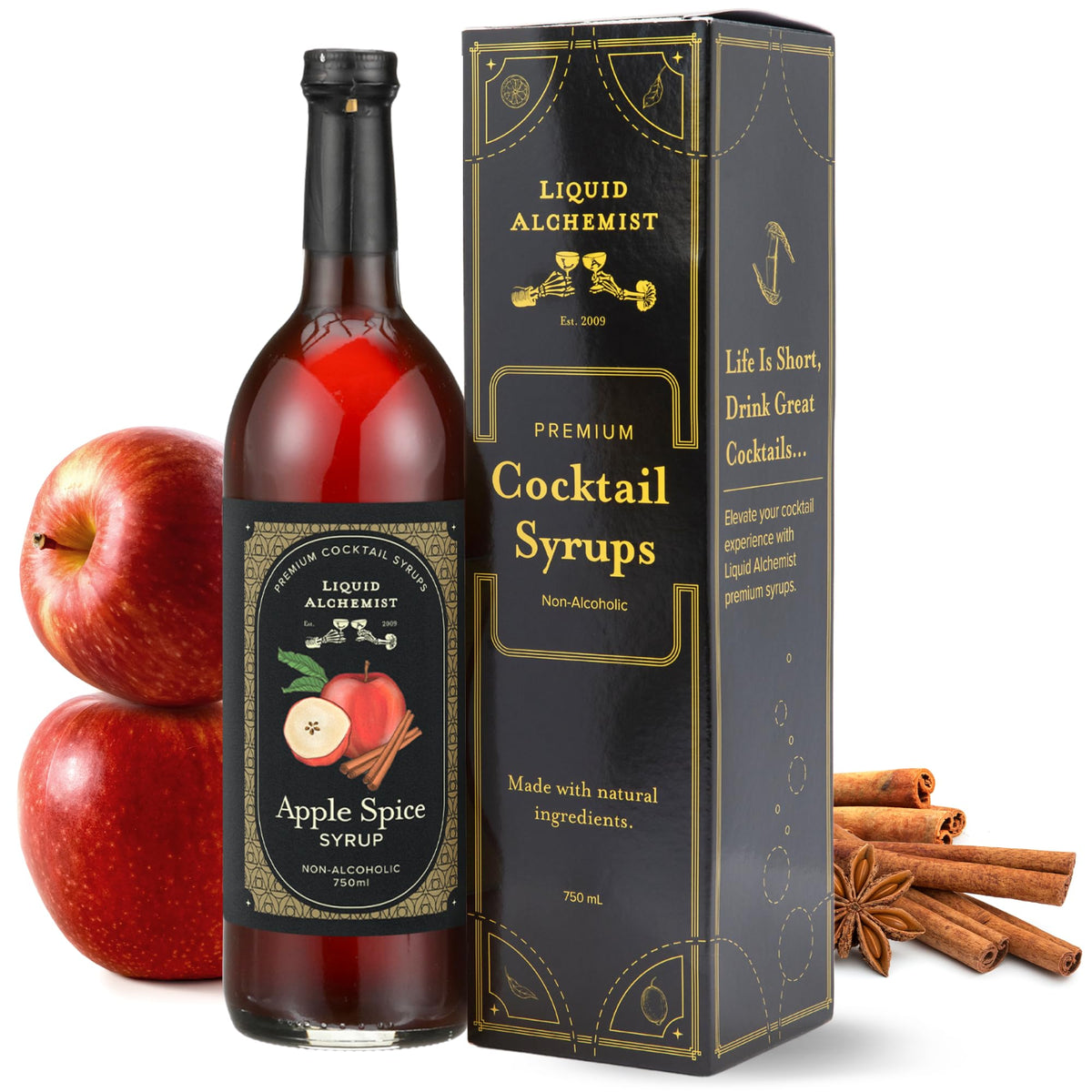 Liquid Alchemist Peach Syrup for Cocktails | Real Ingredients Make our Peach Syrup for Drinks a Perfect Bellini Mix | Small Batch, Non-GMO & Vegan | 25.4 oz Drink Mixer, Pack of 1