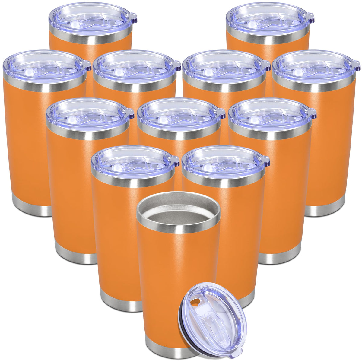20 oz Tumbler Insulated Tumblers Stainless Steel Coffee Mug,Black 12PCS