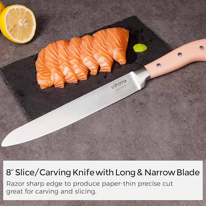 Elihome Cutting Pastry Board and 5-piece Premium Stainless Steel Kitchen Knife Set