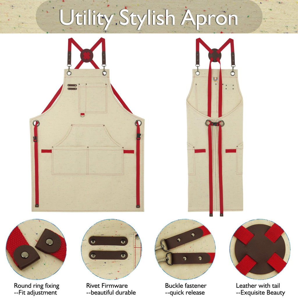 Stenffy Work Aprons, Canvas Apron, Waterproof, Colorful Spots
