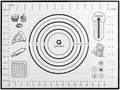 Silicone Pastry Mat with Measurement, Kids Baking Mat for Fondant, Rolling Dough, Pie Crust, Pizza and Cookies, Dough Mat, Counter Mat 12" x 16", Black