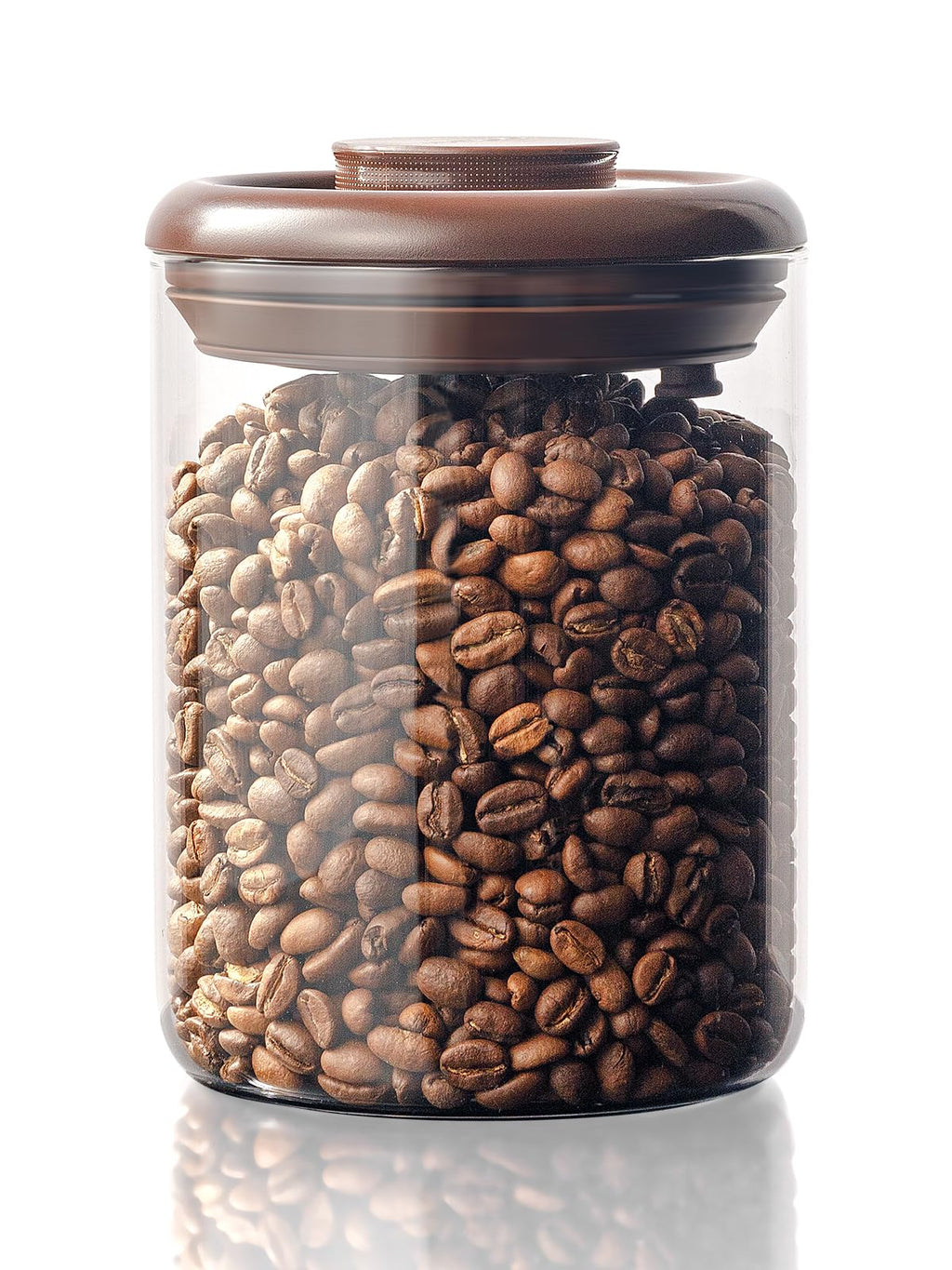 Tourdeus Glass Coffee Bean Jar – Pop Top Air Tight Coffee Bean Container with CO2 Valve, 10 oz Coffee Storage Airtight Canister, 0.63lb