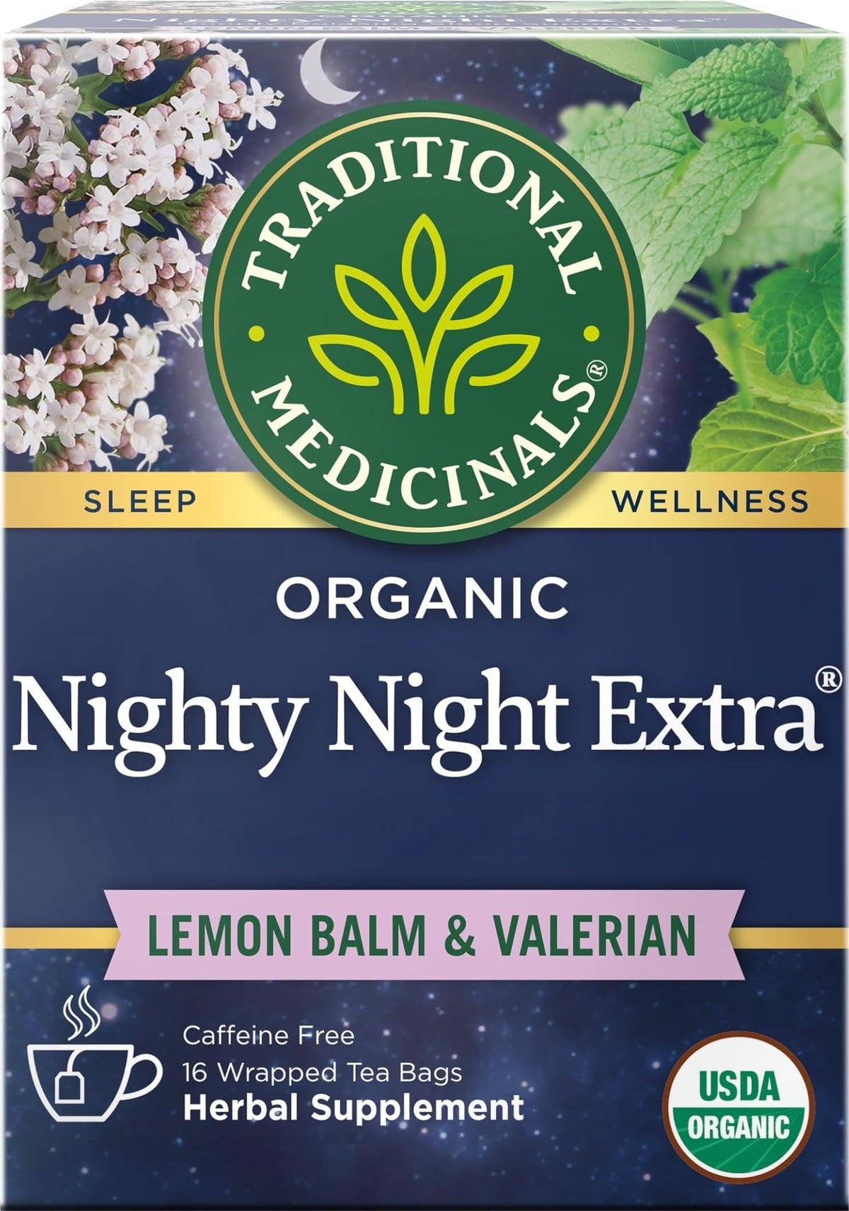 Traditional Medicinals Organic Nighty Night Extra, 16 Tea Bags