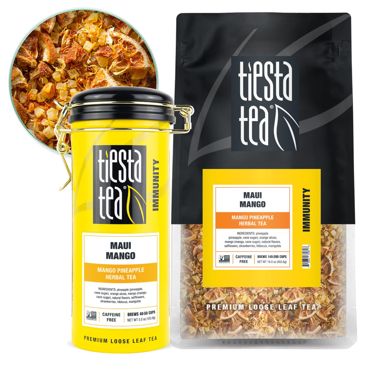 Tiesta Tea - Maui Mango, Loose Leaf, Mango Pineapple Herbal Tea, 33oz