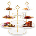 Goaste 3 Pack Tiered Cupcake Stand, Plastic Cupcake Stand Tower, 3 Tier Round Shape Dessert Serving Tray, White Cookie Candy Buffet Stand for Tea Party, Baby Shower, Wedding, Birthday, Christmas