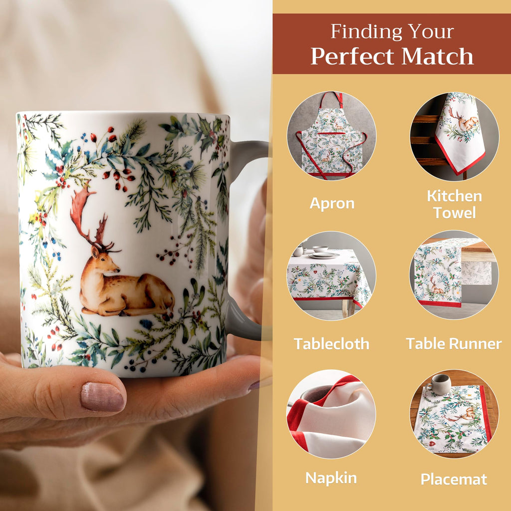 Maison d' Hermine Coffee Mug with Handles Tea Cups (12 Ounce, Pack of 1)