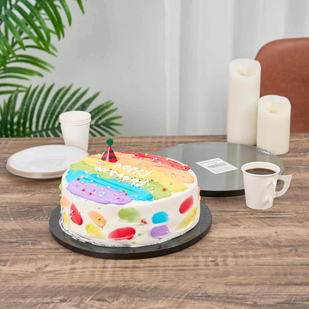 Restaurantware Round Black Cardboard Cake Drum Board, 12 in