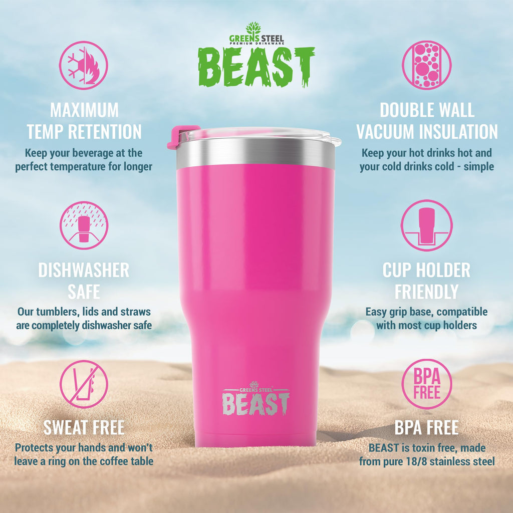 40 oz tumbler - Vacuum Insulated Tumbler with Straw - Leak Proof Stainless Steel Travel Mug - Double Wall Iced Coffee Cup - Reusable Water Bottle - Gifts for Mom, Women and Men (Cupcake Pink)