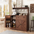 Wnutrees Farmhouse Coffee Bar Cabinet with Drawer, Kitchen Hutch Sideboard