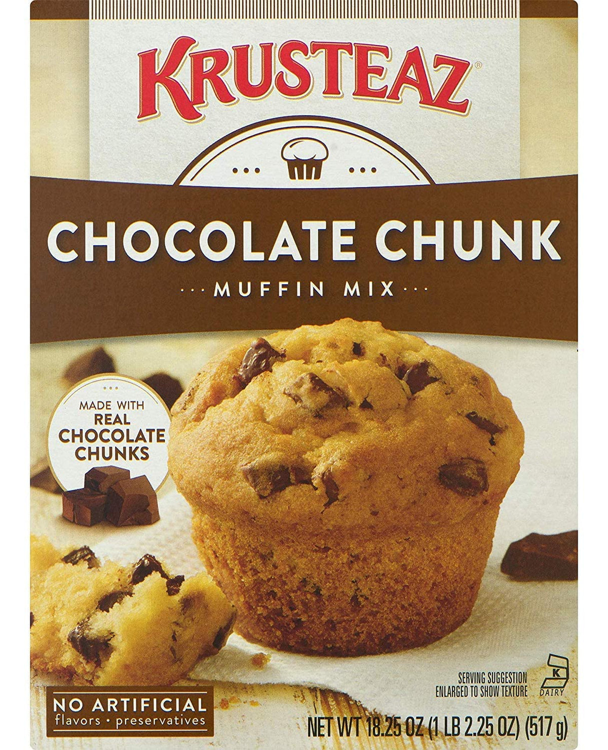 Krusteaz Muffin Mix, Double Chocolate Muffin Mix, Made with Real Chocolate Chips & No Artificial Flavors, Colors or Preservatives, 20 OZ Box (Pack of 6)