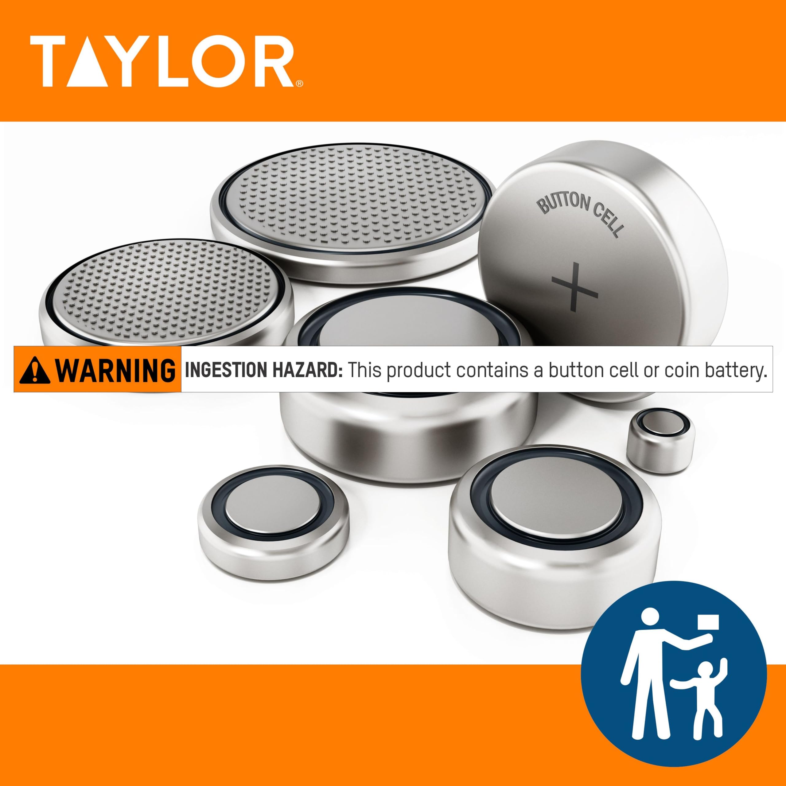 Taylor Digital Premium High Heat Resistant Candy Thermometer, Meat, Deep Fry, Brewing, and Craft Thermometer, with pan/Kettle Clip and Heat Shield, Backlit Display, and Includes 1 CR2032 Battery, Navy