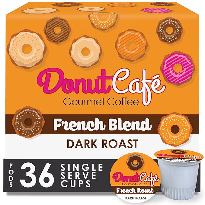 Donut Café K-Cup Coffee Pods, Dark Roast