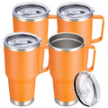 Cool Yoleb 30 oz Stainless Steel Tumblers Bulk with Handle and Lid, 4 Pack