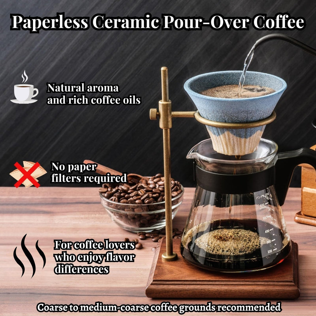 Wablade Ceramic Reusable Coffee Filter Dripper Paperless Sustinable Mt. Fuji Made in Japan (Yellow)