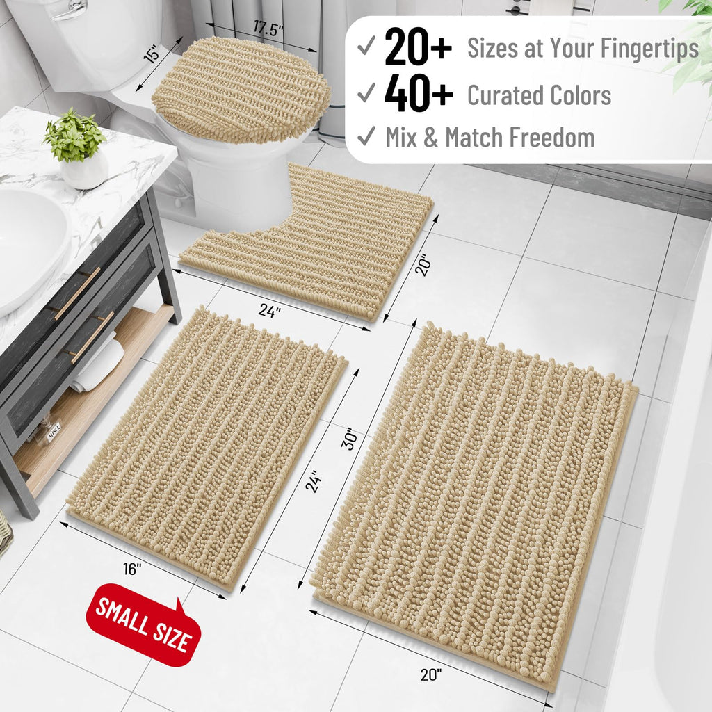 Arotive Bathroom Rugs Mat 30x20, Soft Absorbent Chenille Shaggy Bath Mat