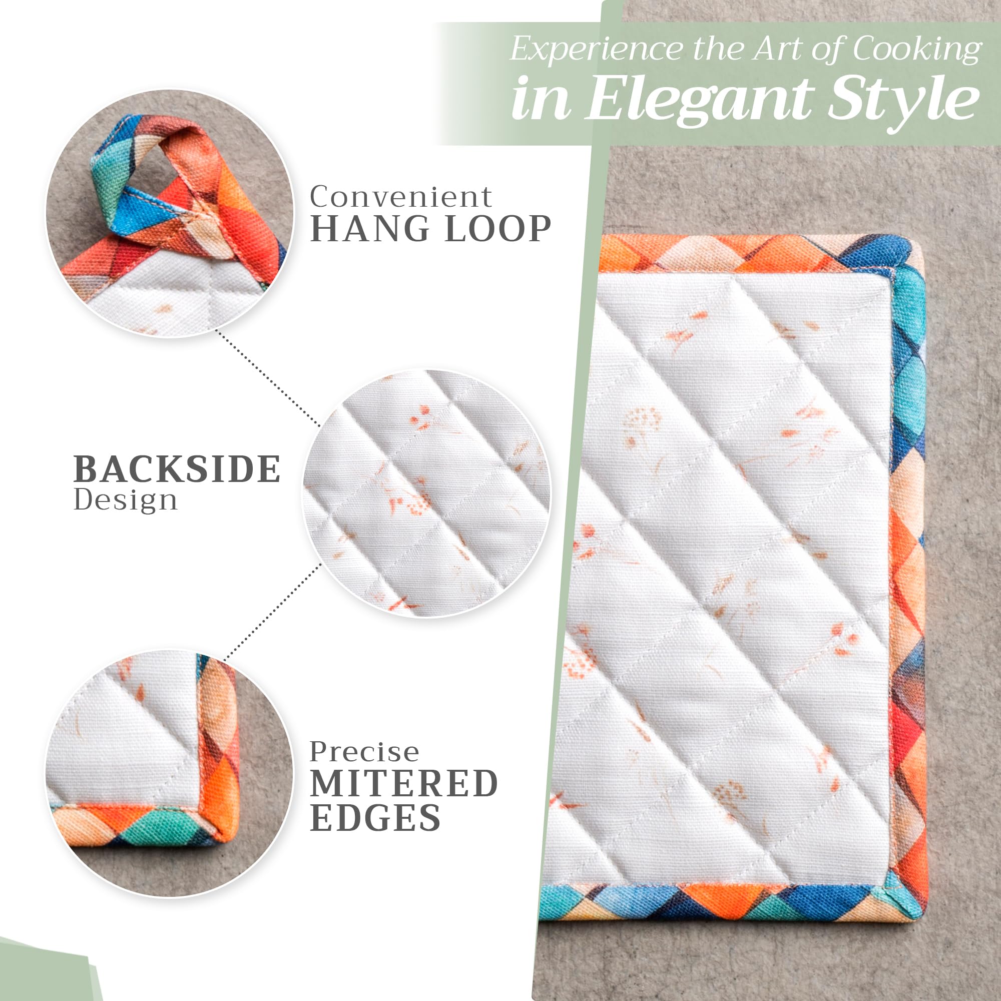 Maison d' Hermine Pot Holders 100% Cotton Potholders (8" x 8", Pack of 2)