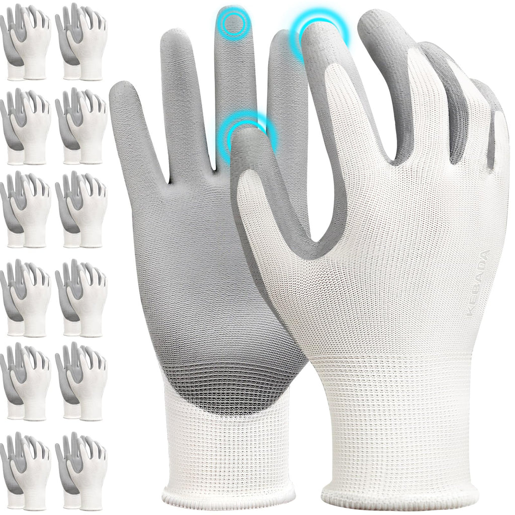 Kebada W1 Safety Work Gloves for Men & Women, Touchscreen, PU Coated