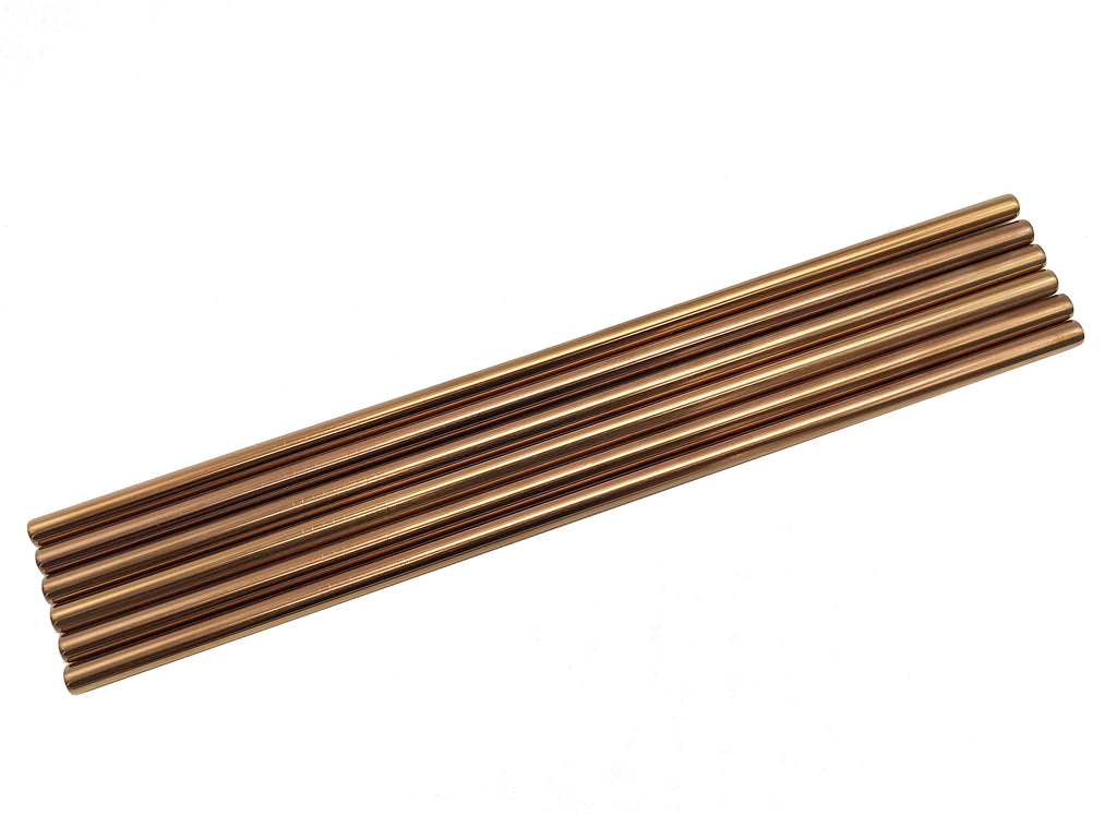 10 Pcs Stainless Steel Straws, Reusable Drinking Straws, Straight Metal Straw Sets with 2 Pcs Cleaning Brushes (8.5 Inch, Rose Gold)