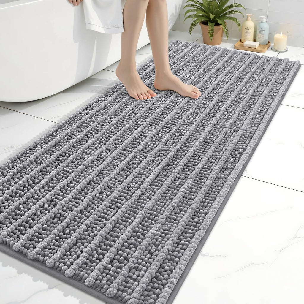 Arotive Bathroom Rugs Mat 30x17, Soft Absorbent Chenille Shaggy Bath Mat — 54" X 24"