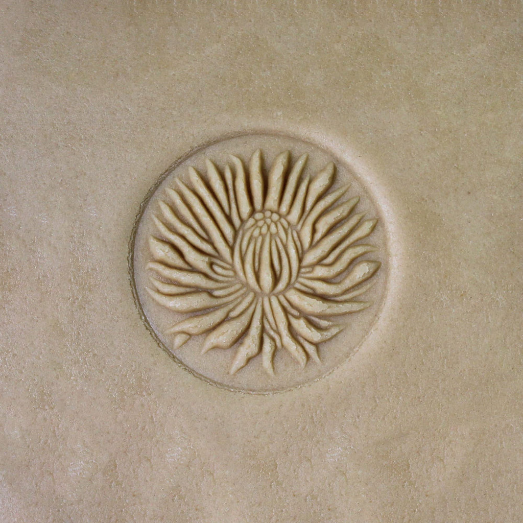 Fun Food Tools, Wood Cookie Stamp, 2.5 Inch (Blooming Chrysanthemum CS-010)