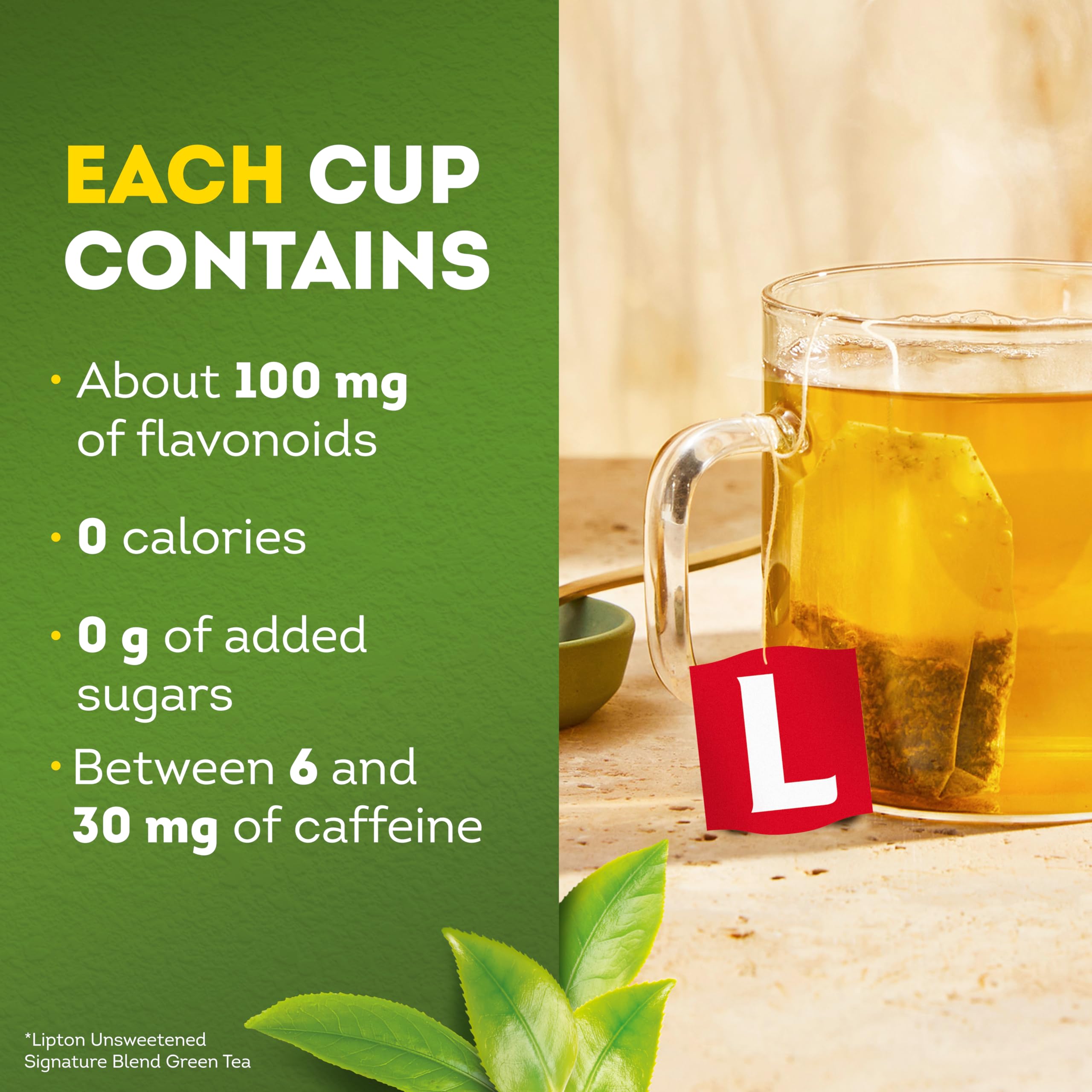 Lipton Peach Green Tea Bags, 20 Total Tea Bags