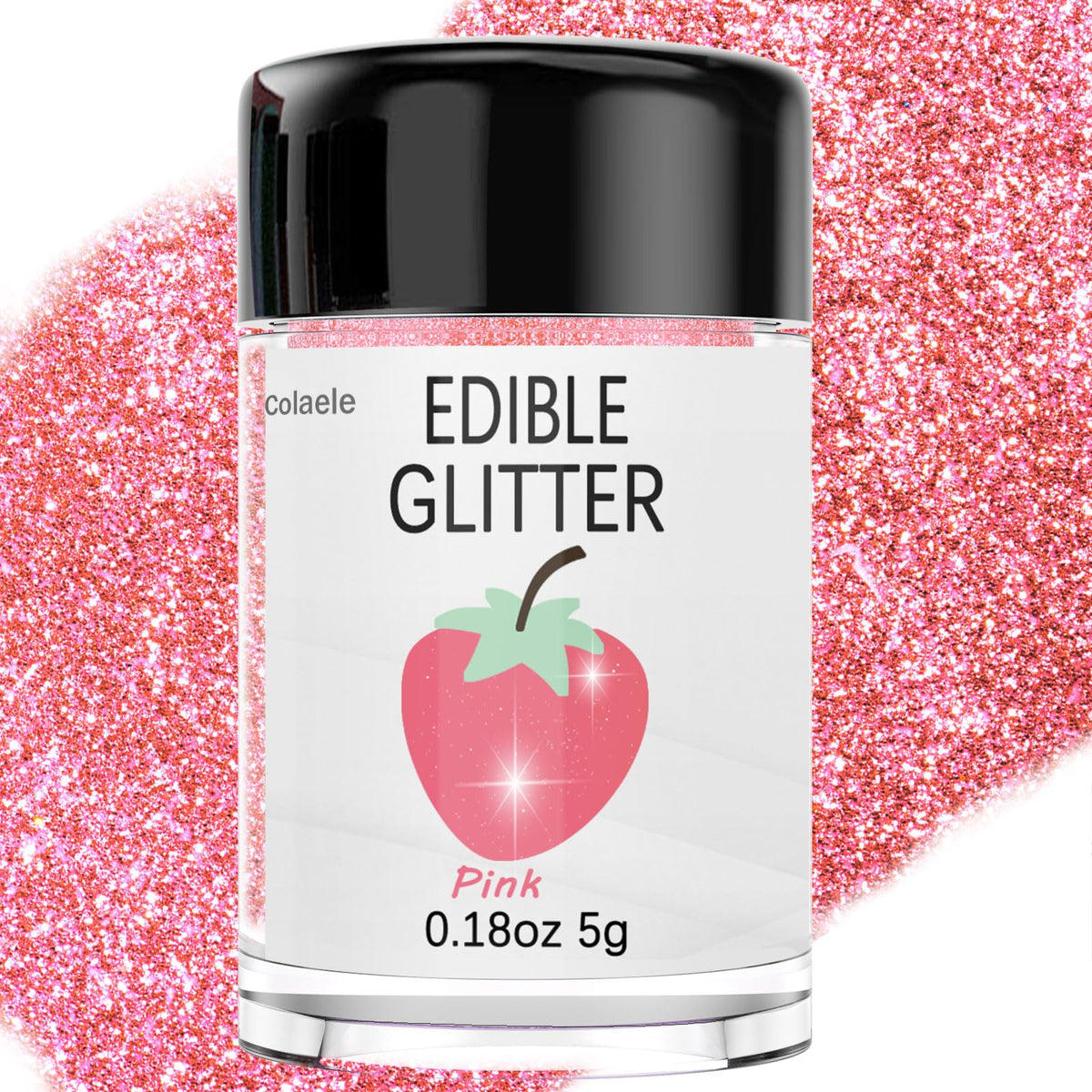 Edible Glitter for Cakes Drinks Luster Dust Set - Colaele 10 Colors Shimmering Disco Glitter Food Grade Metallic Food Coloring Powder Sprinkling for Strawberries, Chocolates, Fondant, Pops, Vegan