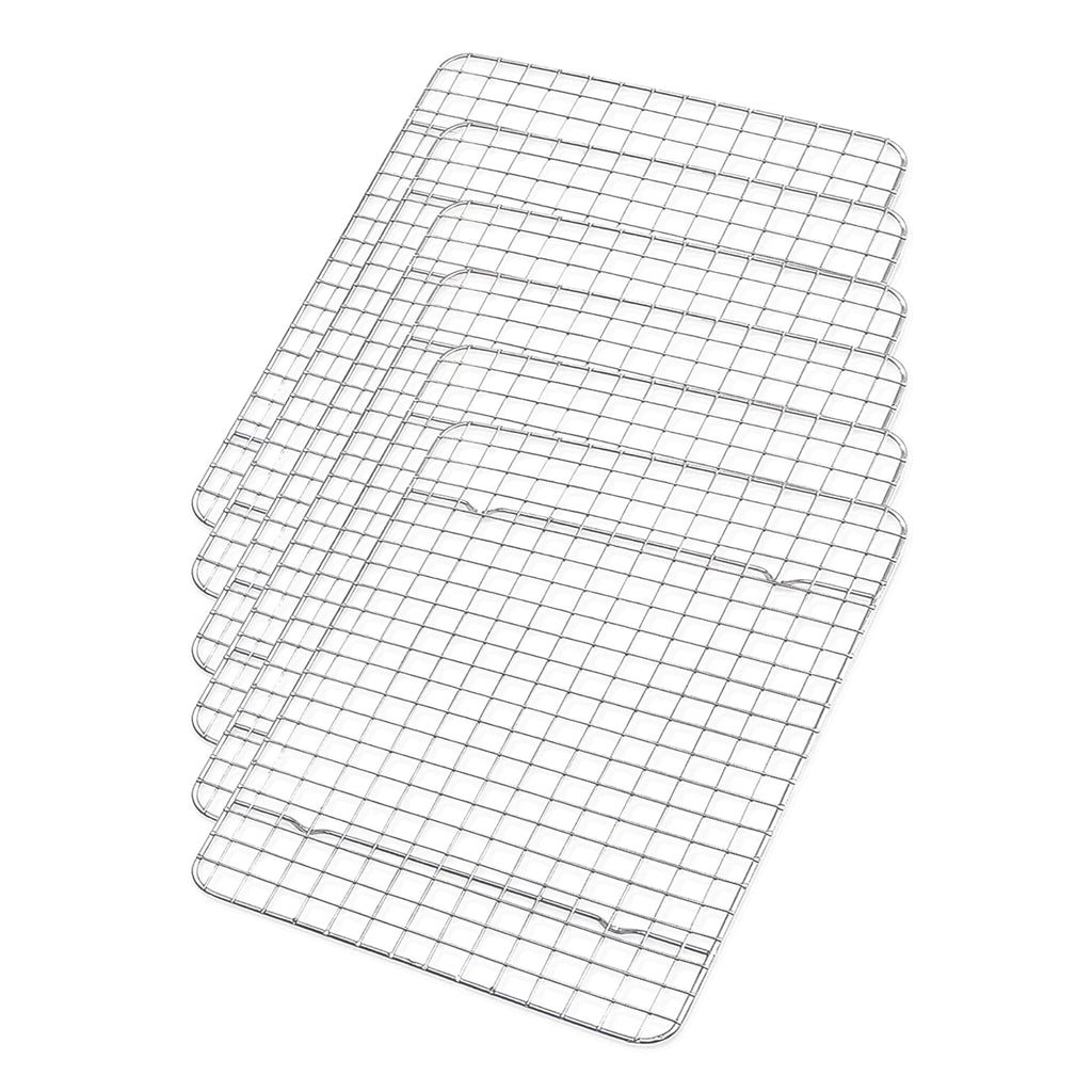 Kitchen kemistry, Stainless Steel Cooling Rack Size - Small, 8 x 11.75 Inches, Dishwasher-Safe, Oven Safe, Cookie Cooling Racks for Baking & Cooking - Pack of 6