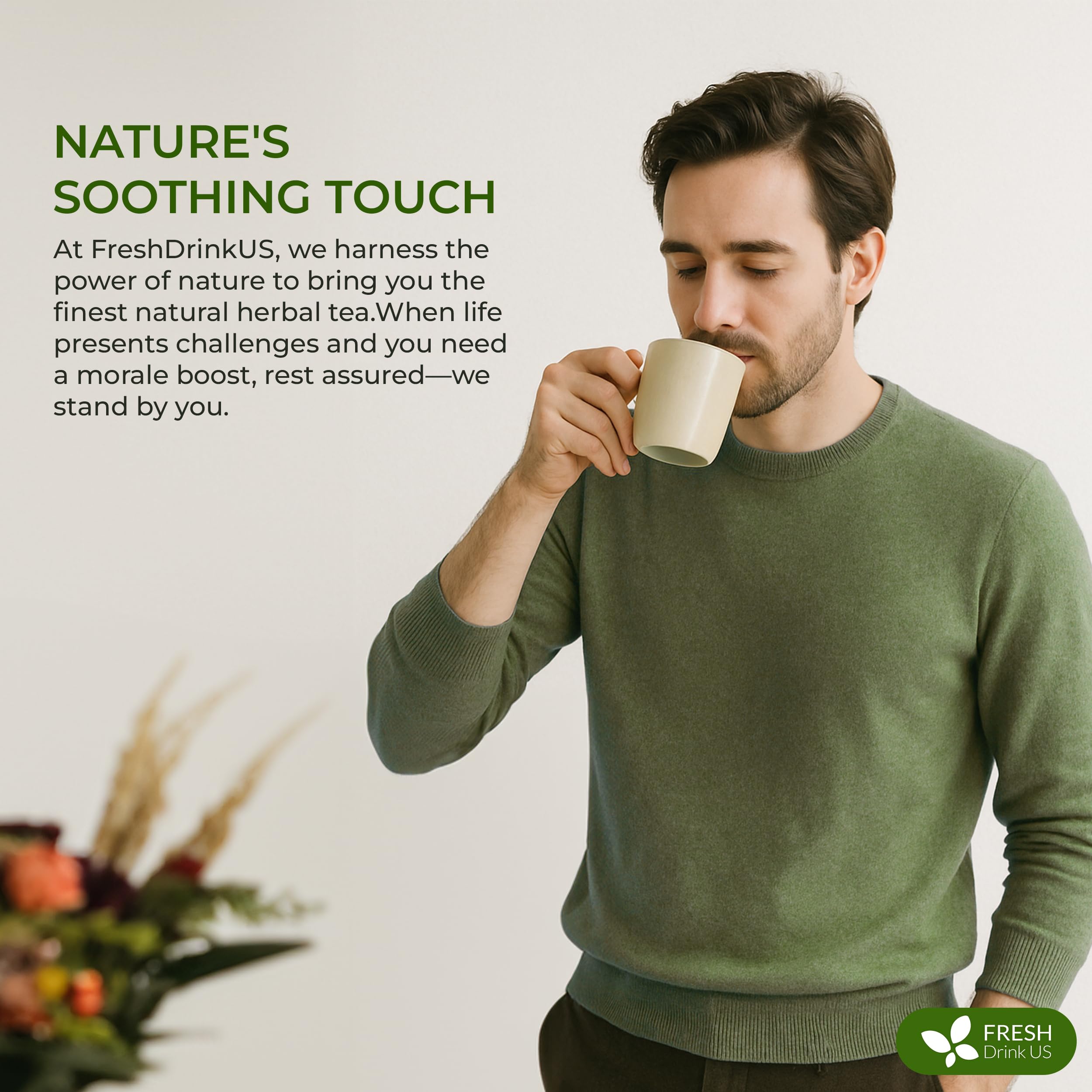 FreshDrinkUS, Premium 135 Tea Bags Men Super Tea – Herbal Blend with Senna, Dandelion Root, Ginger, Peppermint & More – 100% Natural, Sugar-Free. Caffeine-Free. Gluten-Free. Vegan