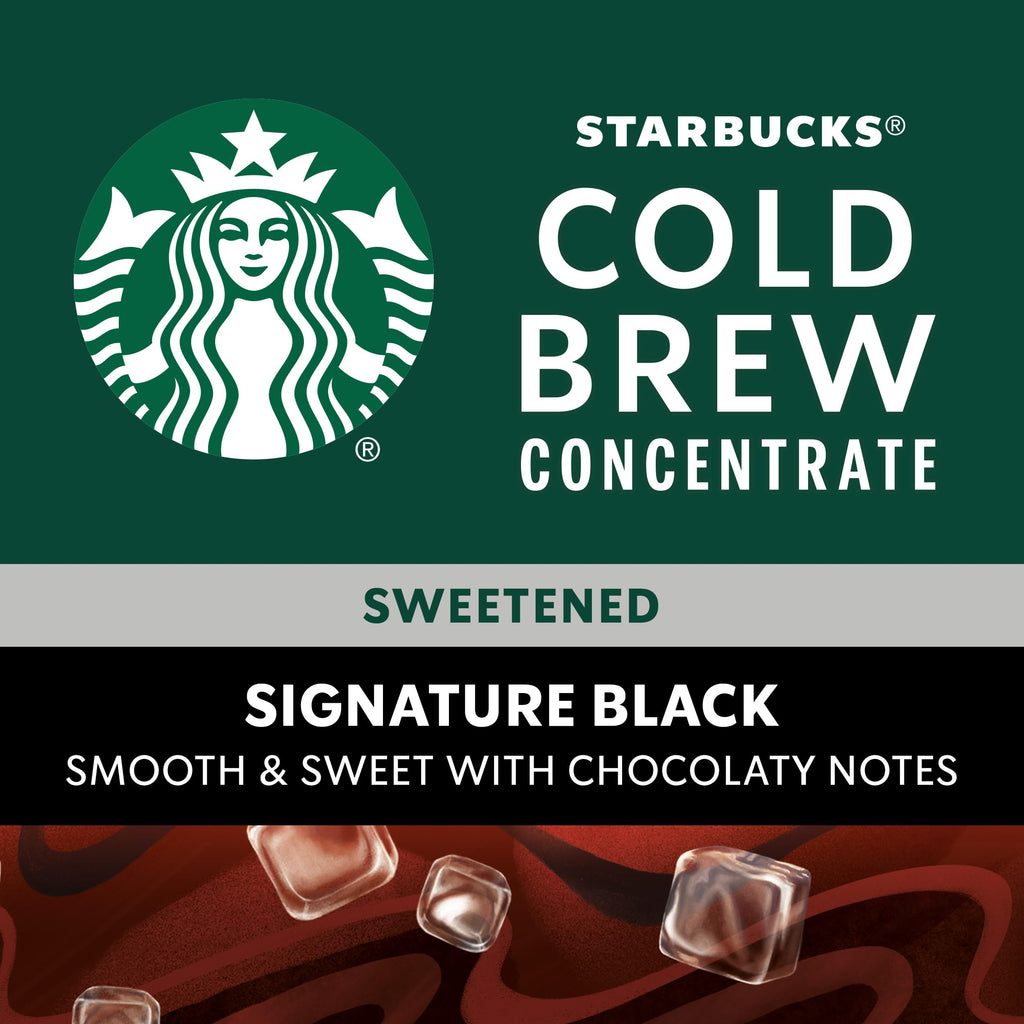 Starbucks Cold Brew Concentrate Sweetened Signature Black, 32 fl oz Bottle