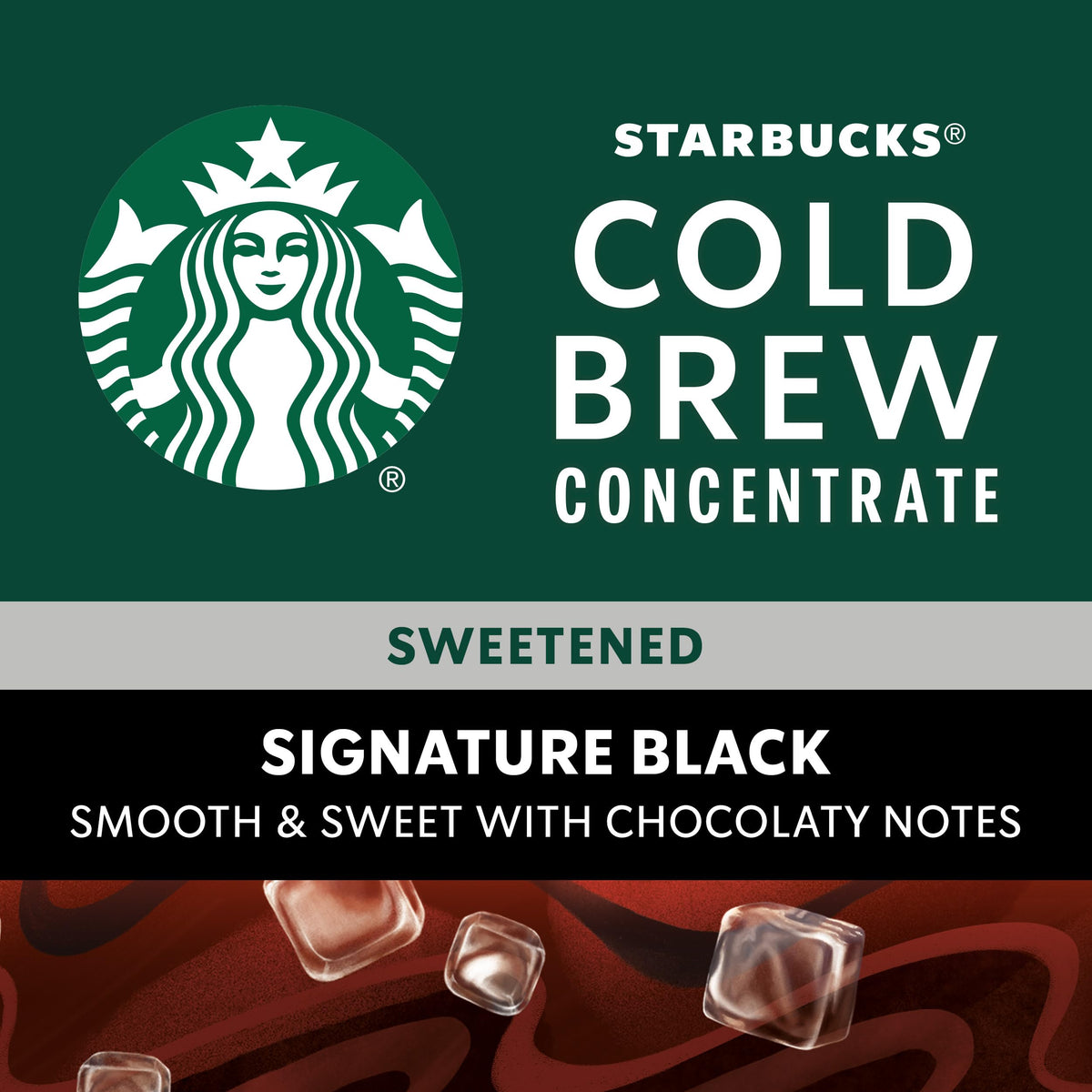 Starbucks Cold Brew Concentrate Sweetened Signature Black, 32 fl oz Bottle