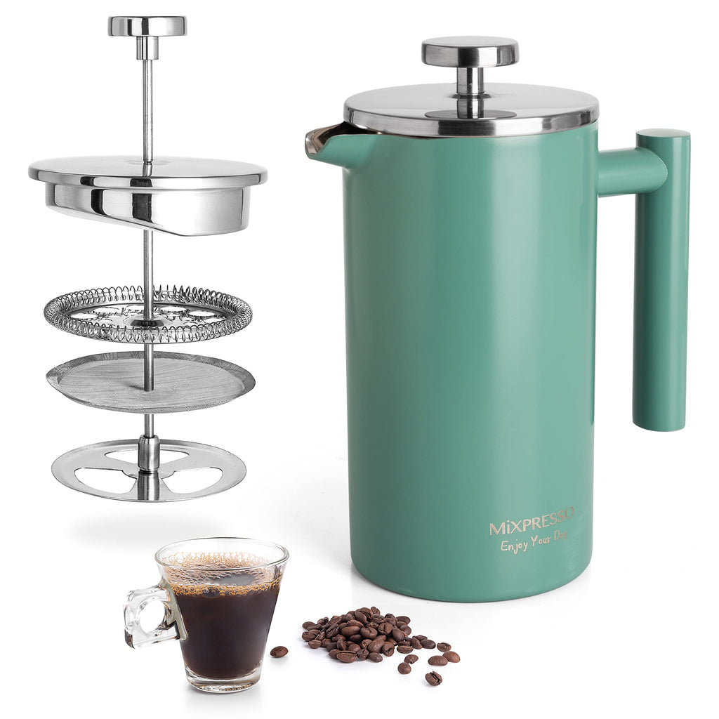 Mixpresso French Press Coffee Maker, 26 Oz Stainless Steel Coffee Press