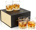 KANARS Old Fashioned Whiskey Glasses 3 Designs Bourbon Glass 10 oz Set