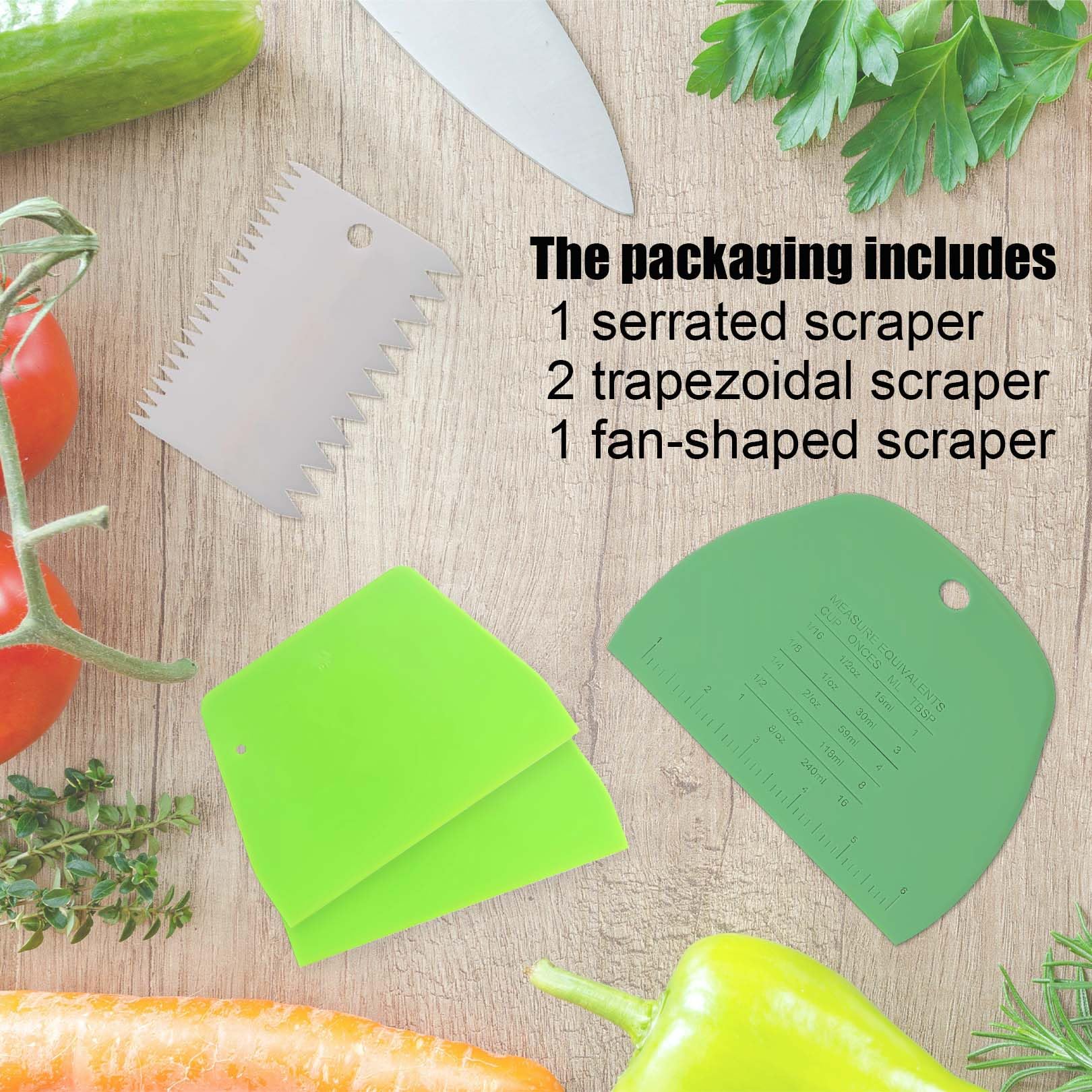 MMYQXI Dough Scraper Plastic Bench Scraper, Dough Scraper Tool Dough Cutter, Flexible Bench Scraper for Making Bread Pizza, 4 PCS
