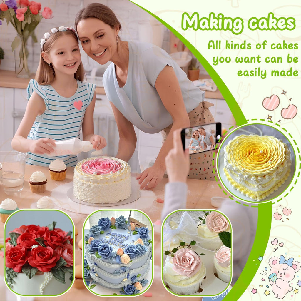 Suuker Fondant Rose Piping Tips Set, 7 Pieces